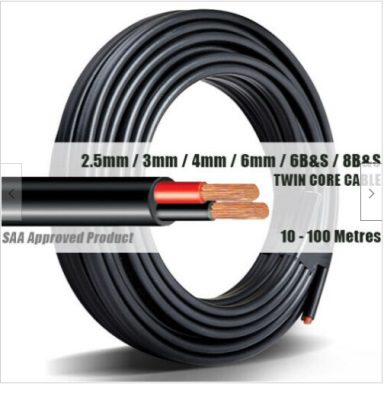 6 mm twin core double insulated cable- 10 m
