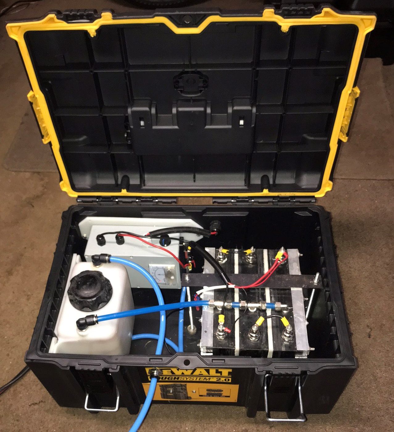Gen 15 hydrogen generator kit in Dewalt Tough-box 2 – 53 x 33 x 30 cm, mounted into a Dewalt 2 Toughbox enclosure (2025)